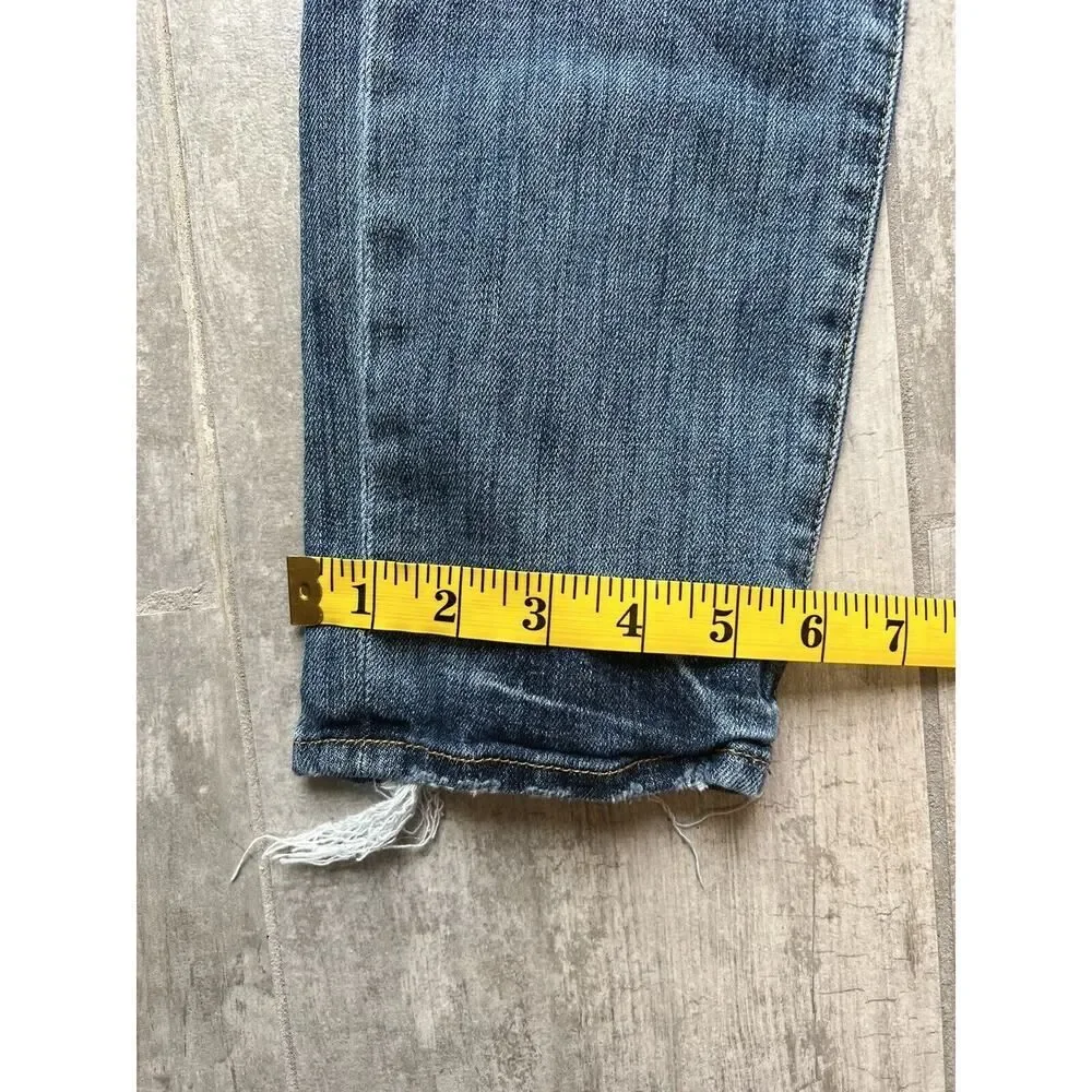 $240 FRAME LE BOY Distressed Boyfriend Jeans in Beckham Designer Mid Rise 27 - Picture 5 of 11